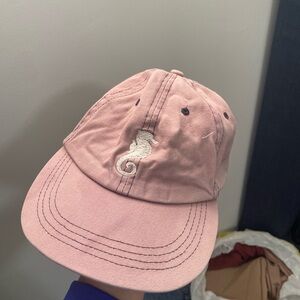 Pink Baseball Cap with Seahorse Embroidery